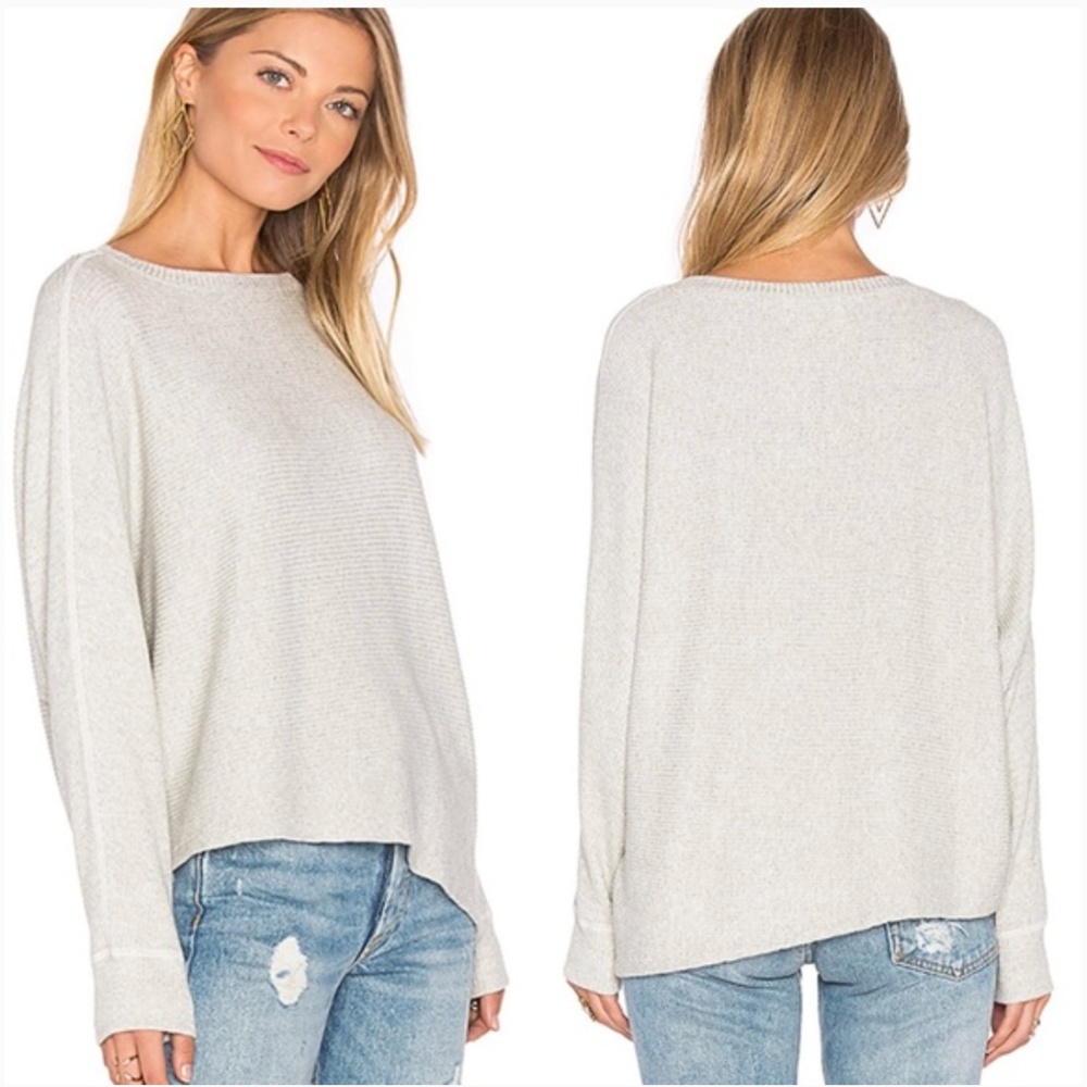 Monrow Dolman Sleeve Sweater in Oat, Sz L